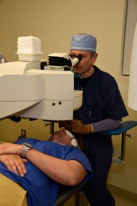 Dr. Lippman Performing LASIK Surgery on a Patient